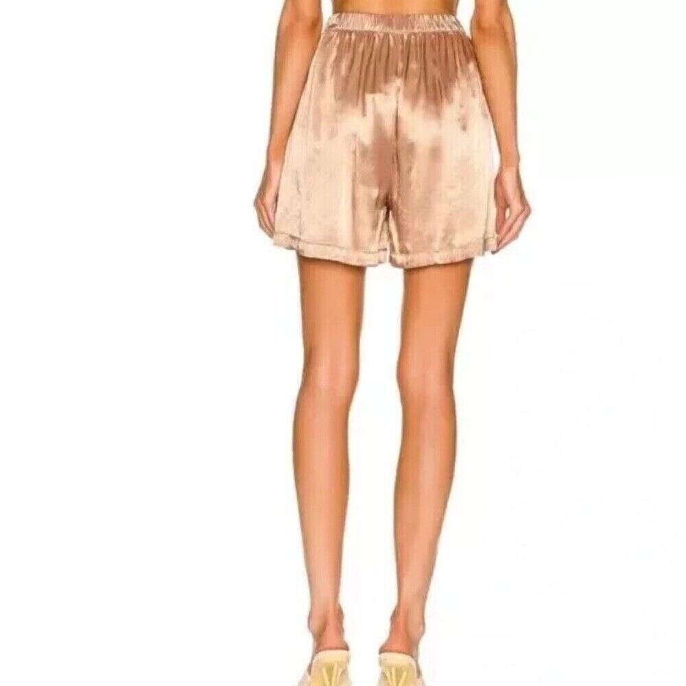NWOT Enza Costa Satin Bermuda Shorts in Khaki Size XS - Picture 5 of 6